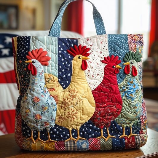 The Patchwork Roosters Quilted Tote