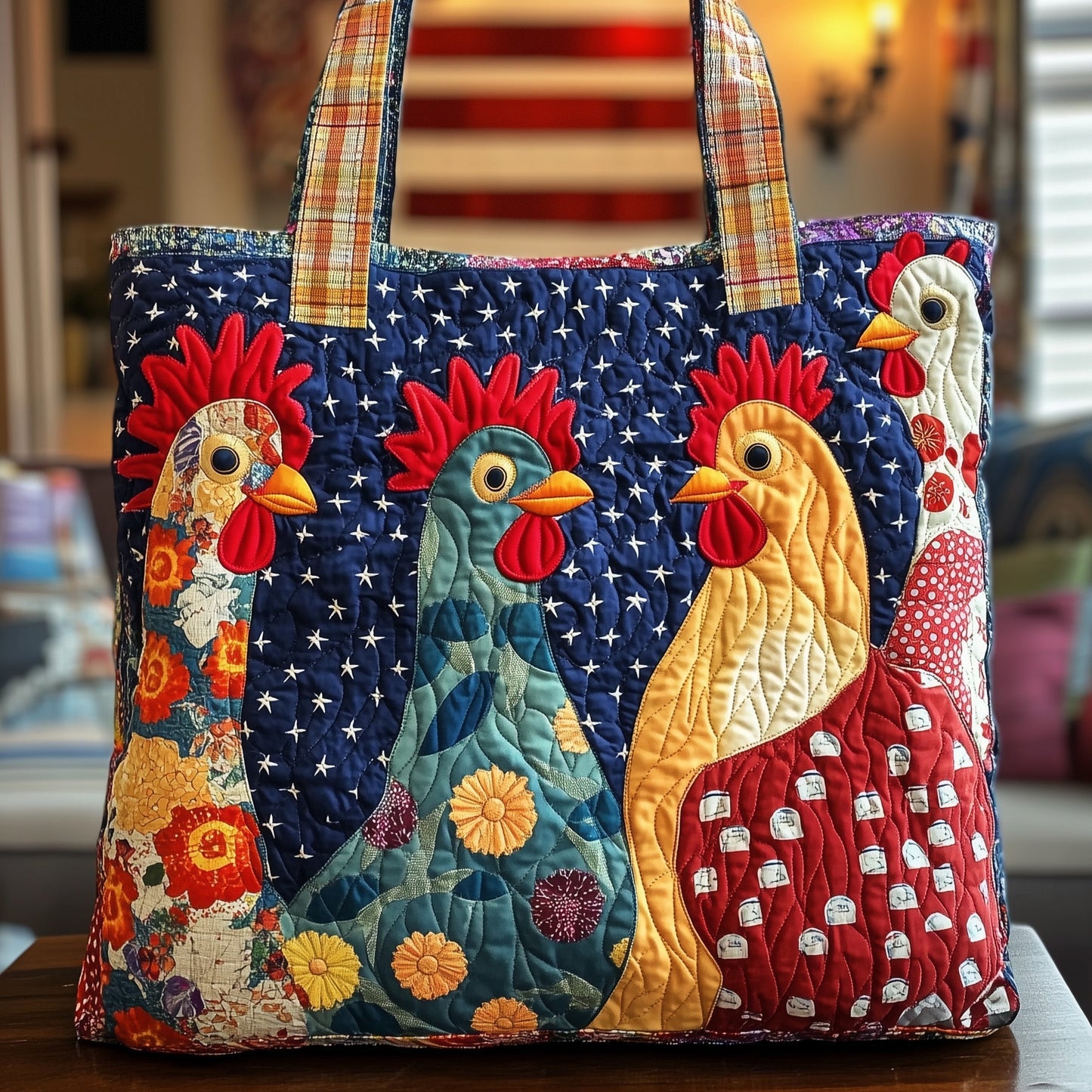 Everyday Rooster Quilted Tote Bag