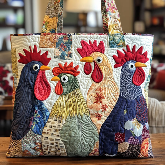 Everyday Colorful Roosters Tote Bag