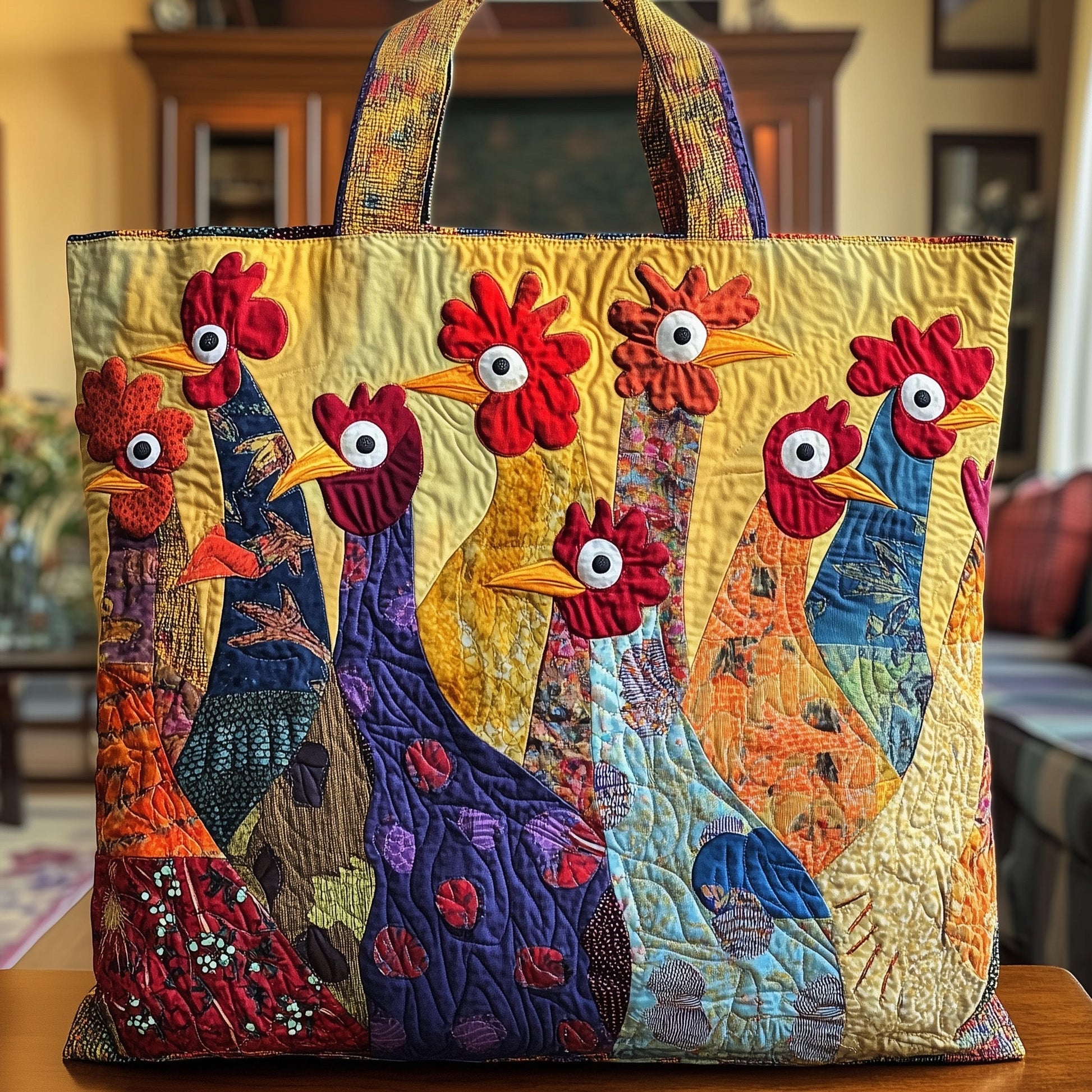Everyday Sunshine Chicken Quilted Tote