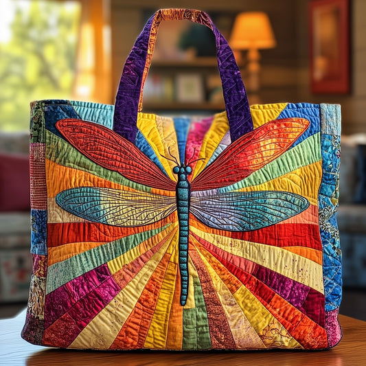 The Radiant Dragonfly Quilted Tote