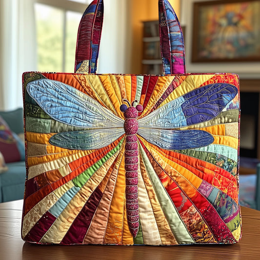 The Sunshine Dragonfly Quilted Tote