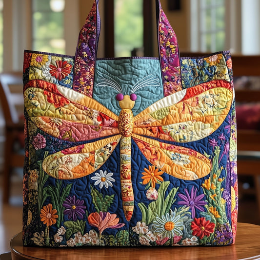 The Vintage Dragonfly Quilted Tote