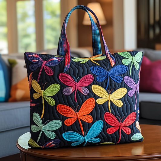 Everyday Dragonfly Charm Quilted Tote