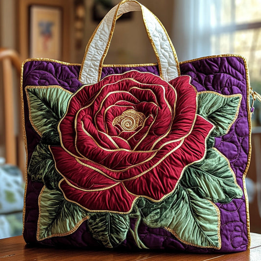 Everyday Blooming Rose Quilted Tote