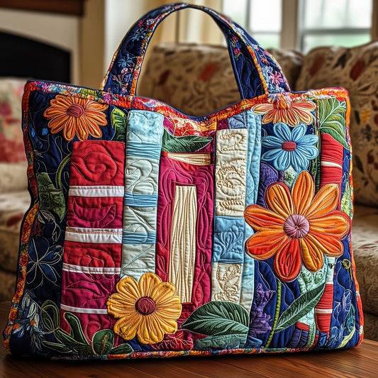 Rooster Floral Patchwork Quilted Tote