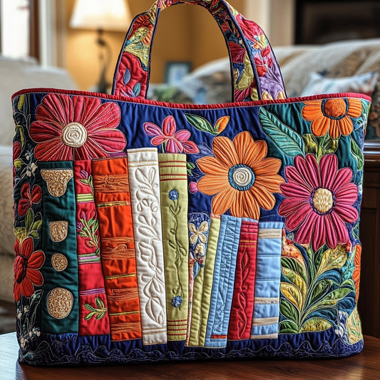 Colorful Floral Patchwork Quilted Tote