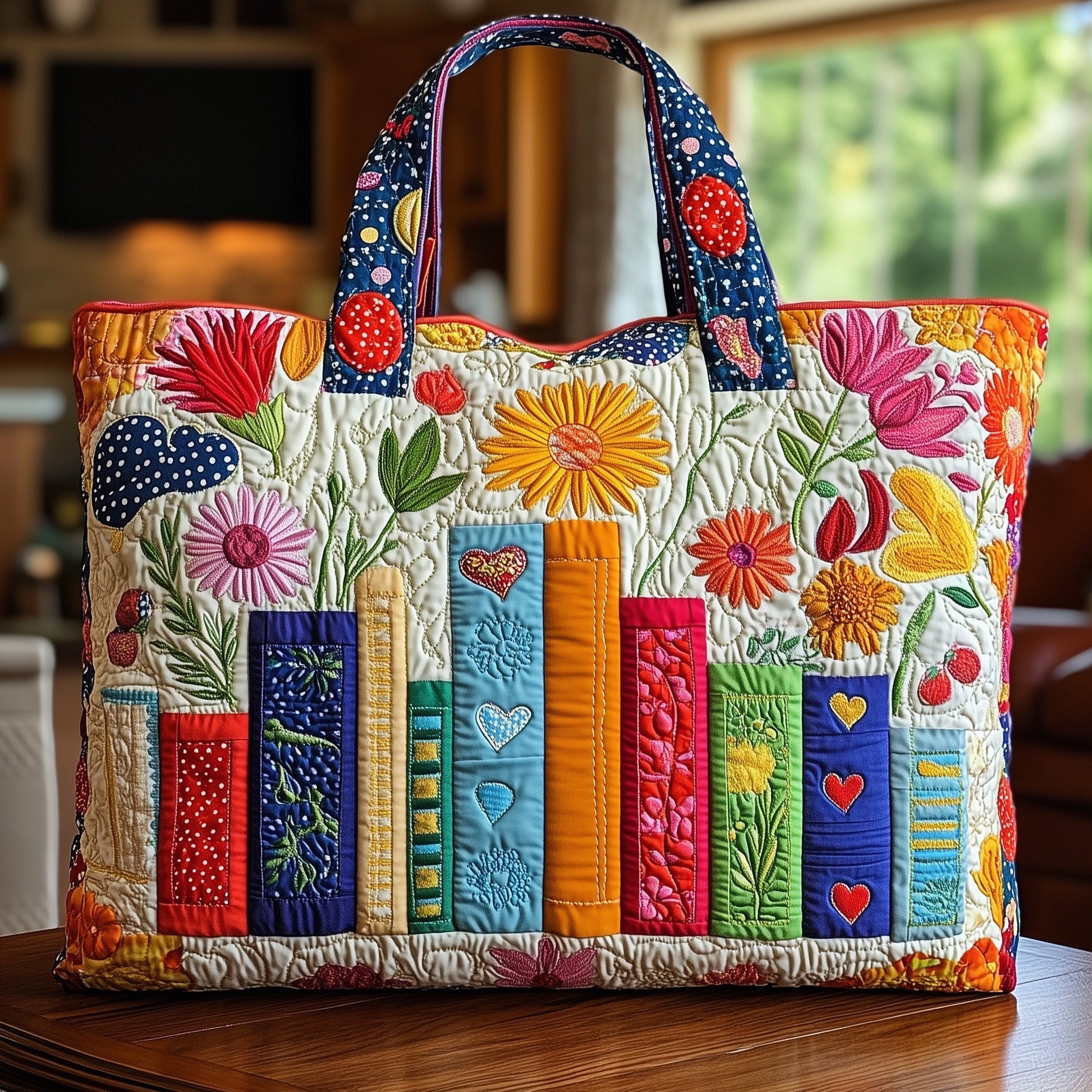 Everyday Rooster Floral Quilted Tote