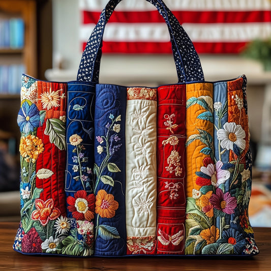 Rooster Floral Patchwork Tote Bag
