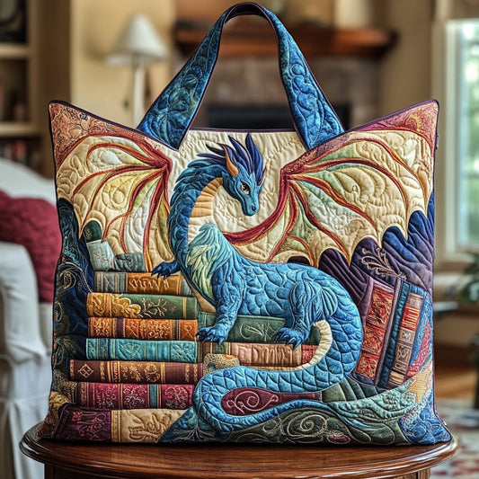 The Dragon And Books Quilted Tote 4878