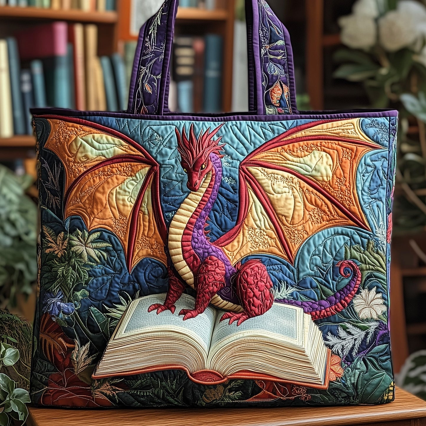 The Dragon Story Quilted Tote 4888