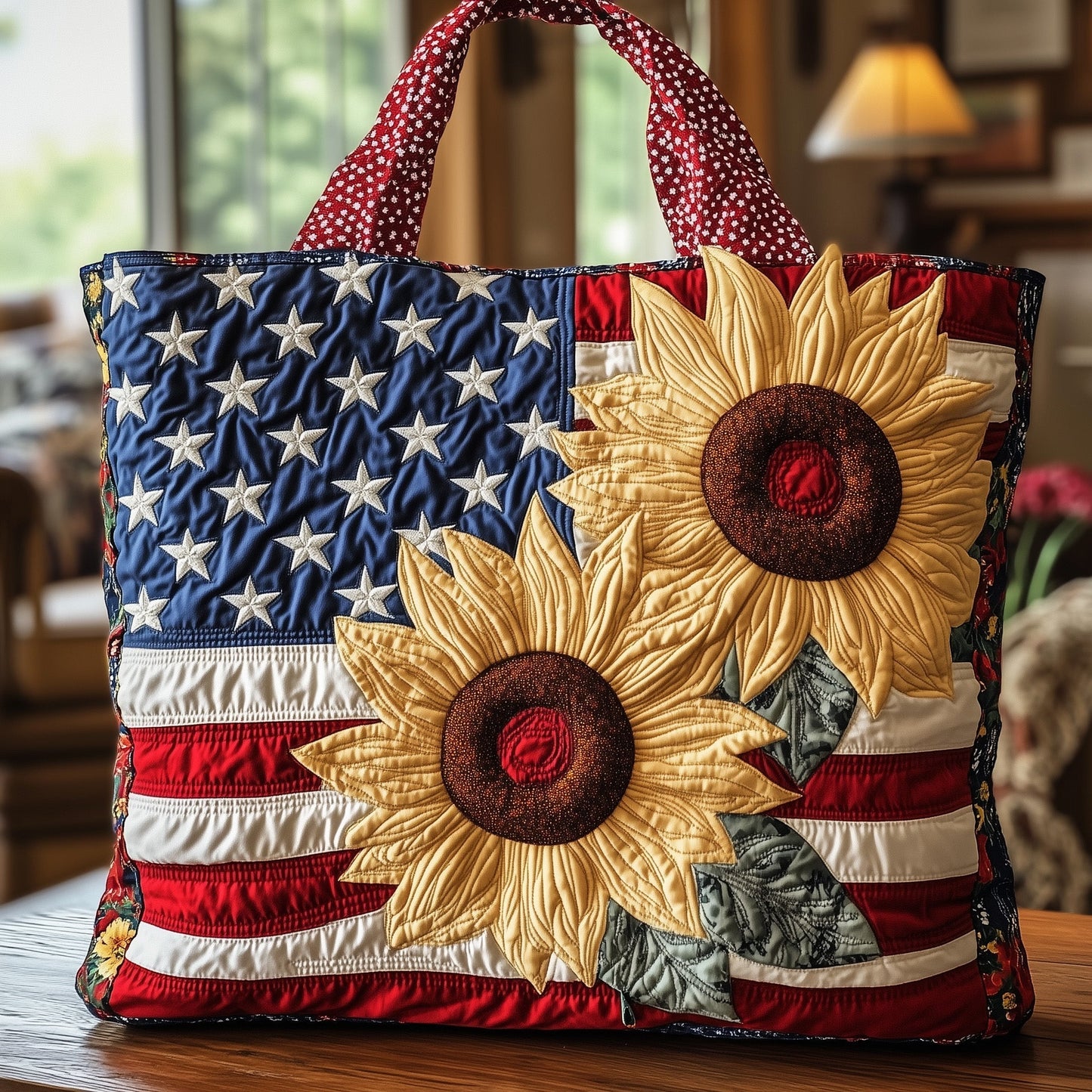 Everyday Patriot Sunflower Quilted Tote