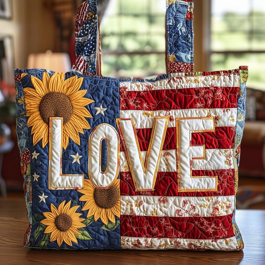 The Patriotic Sunflower Quilted Tote 4915