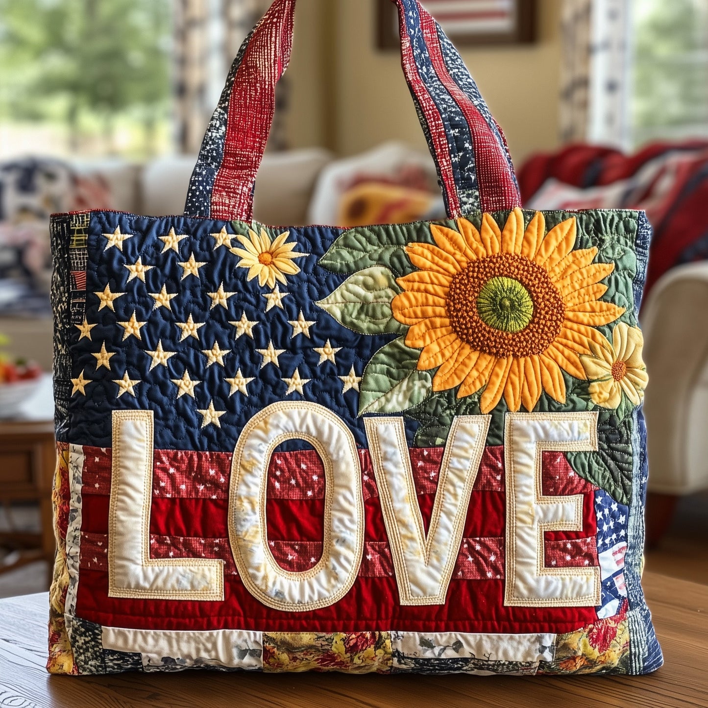 Lasting Love Sunflower Quilted Tote