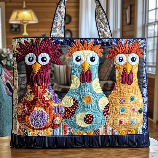 The Playful Rooster Quilted Tote