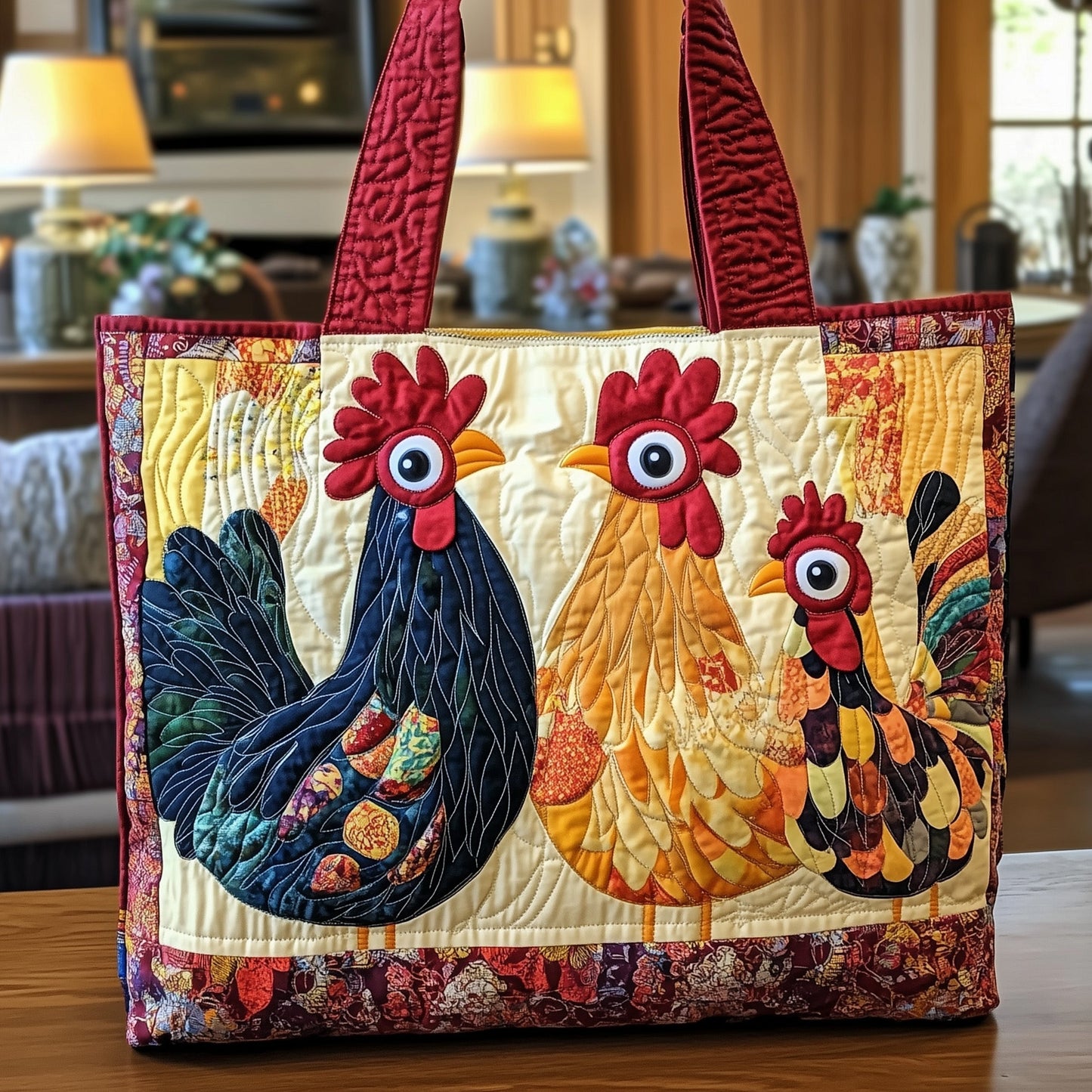 Everyday Whimsical Roosters Tote Bag