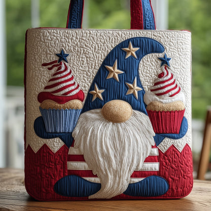 Patriotic Gnome Cupcakes Quilted Tote