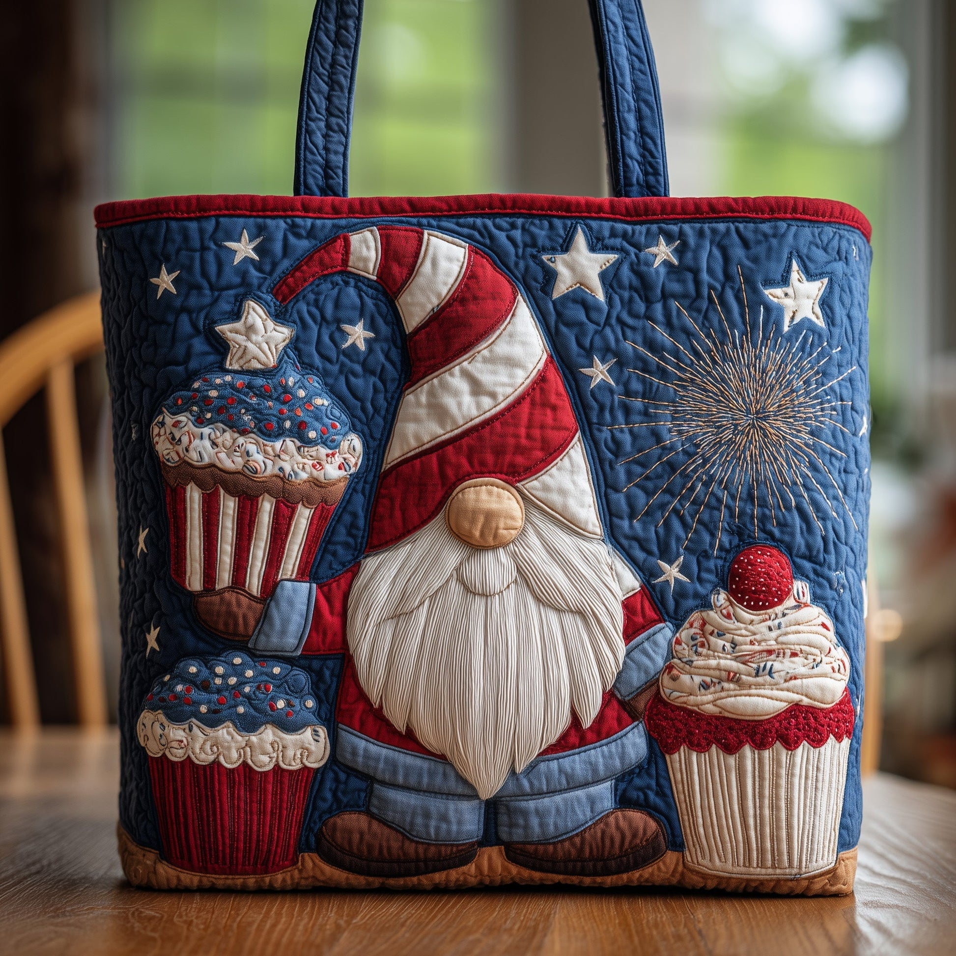 Everyday Gnome Cupcakes Quilted Tote