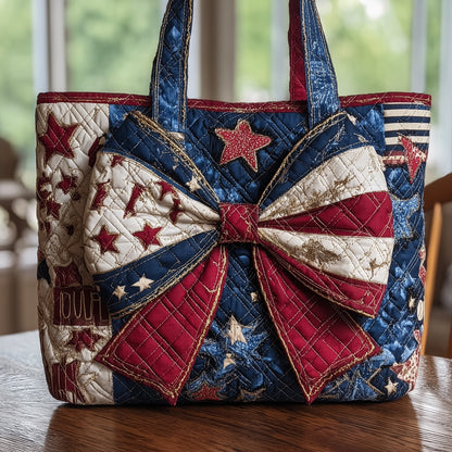 Everyday Star-Spangled Bow Quilted Tote