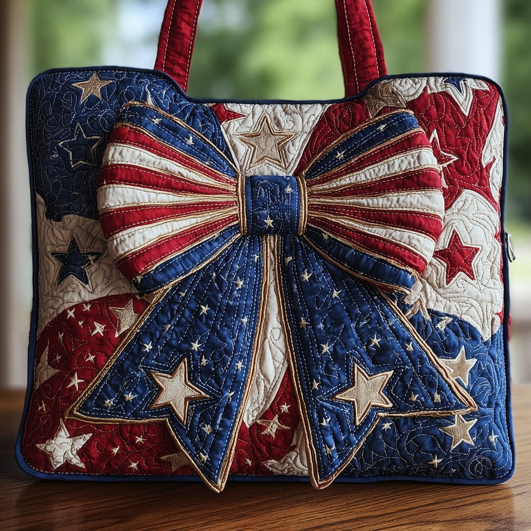 American Flag Bow Tote Bag