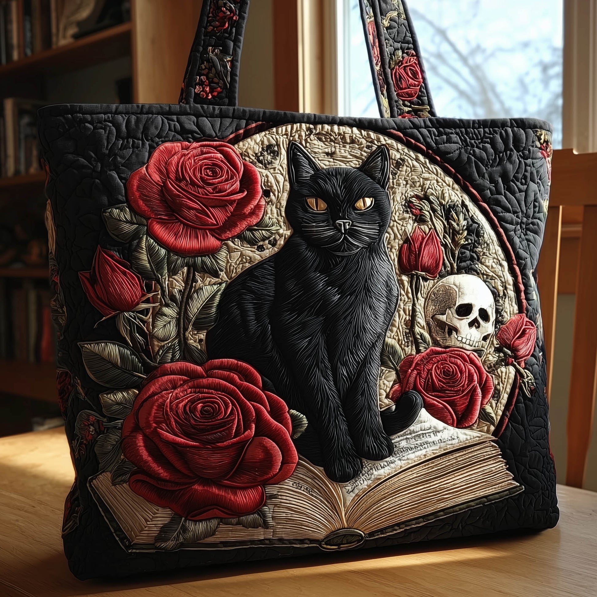 The Black Cat Quilted Tote 5016