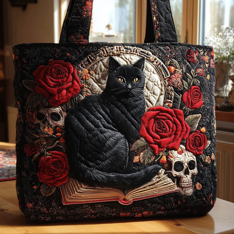 The Midnight Cat Quilted Tote 5018
