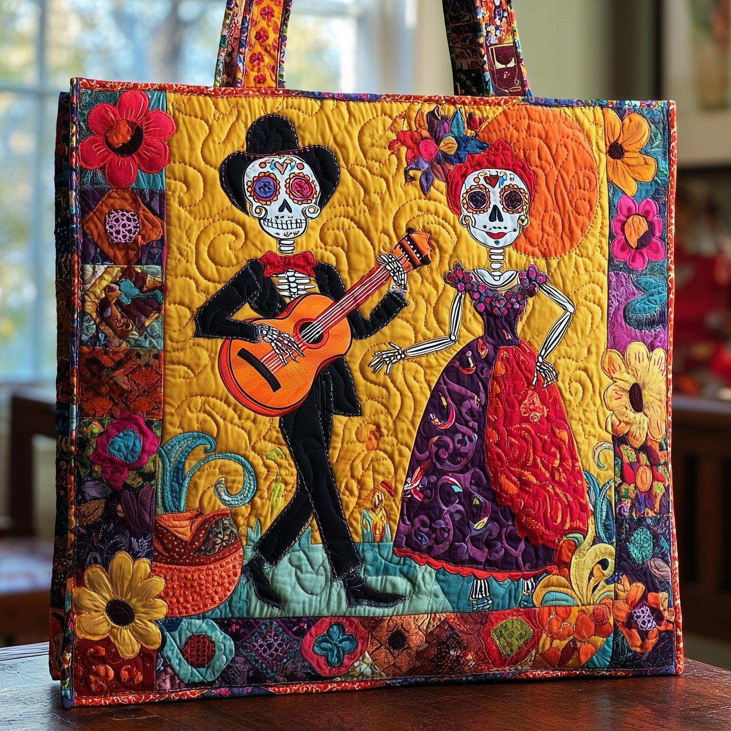 Dia De Los Muertos Quilted Tote