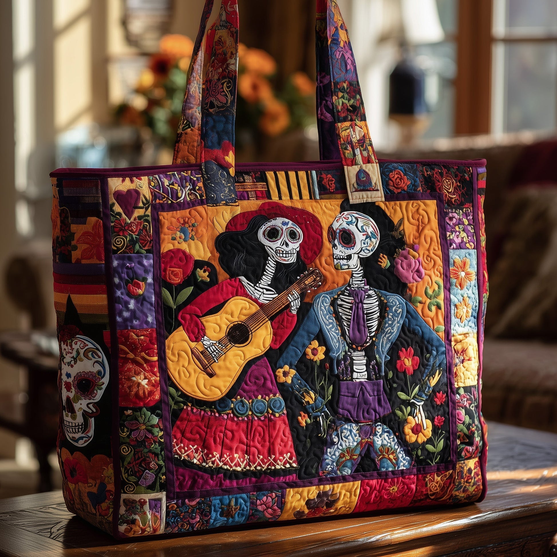 The Day Of The Dead Quilted Tote 5045