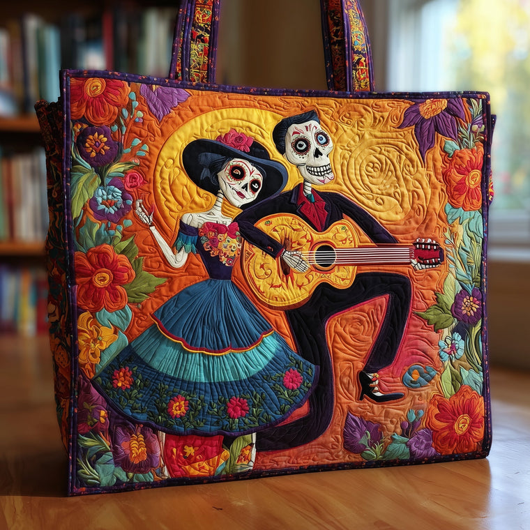 Day Of Dead Quilted Tote