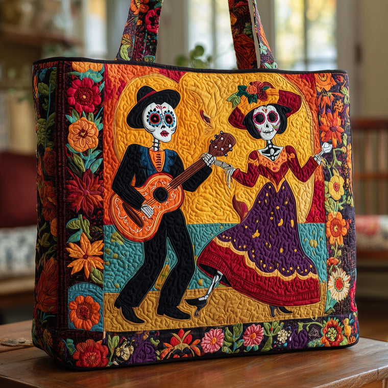 Day Of The Dead Quilted Tote 5051