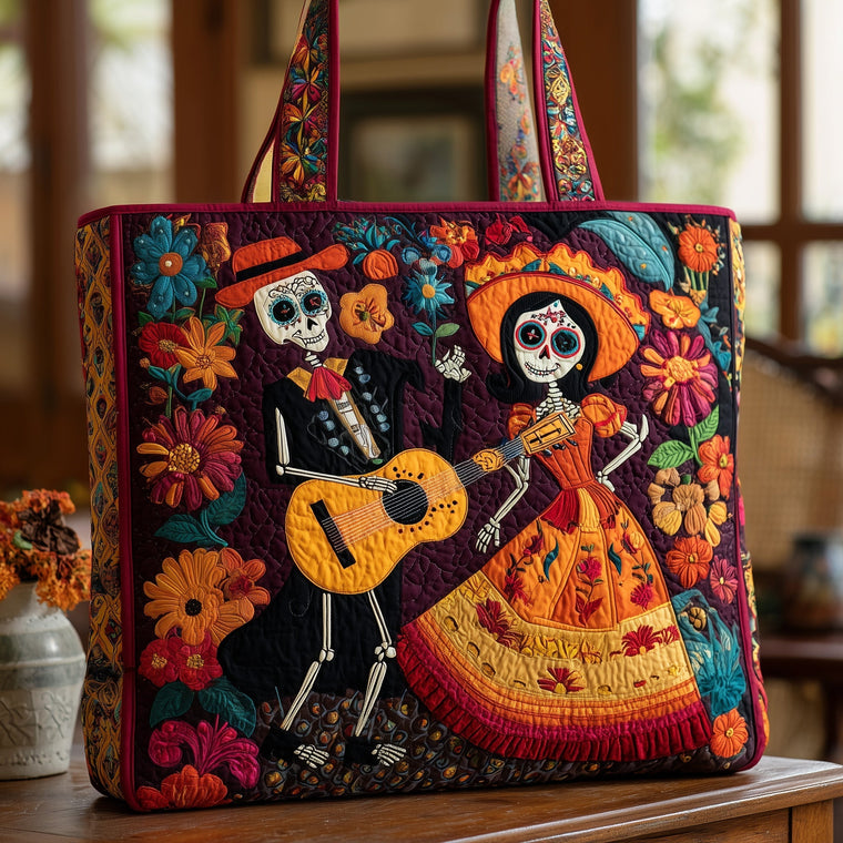 Day Of The Dead Quilted Tote 5052