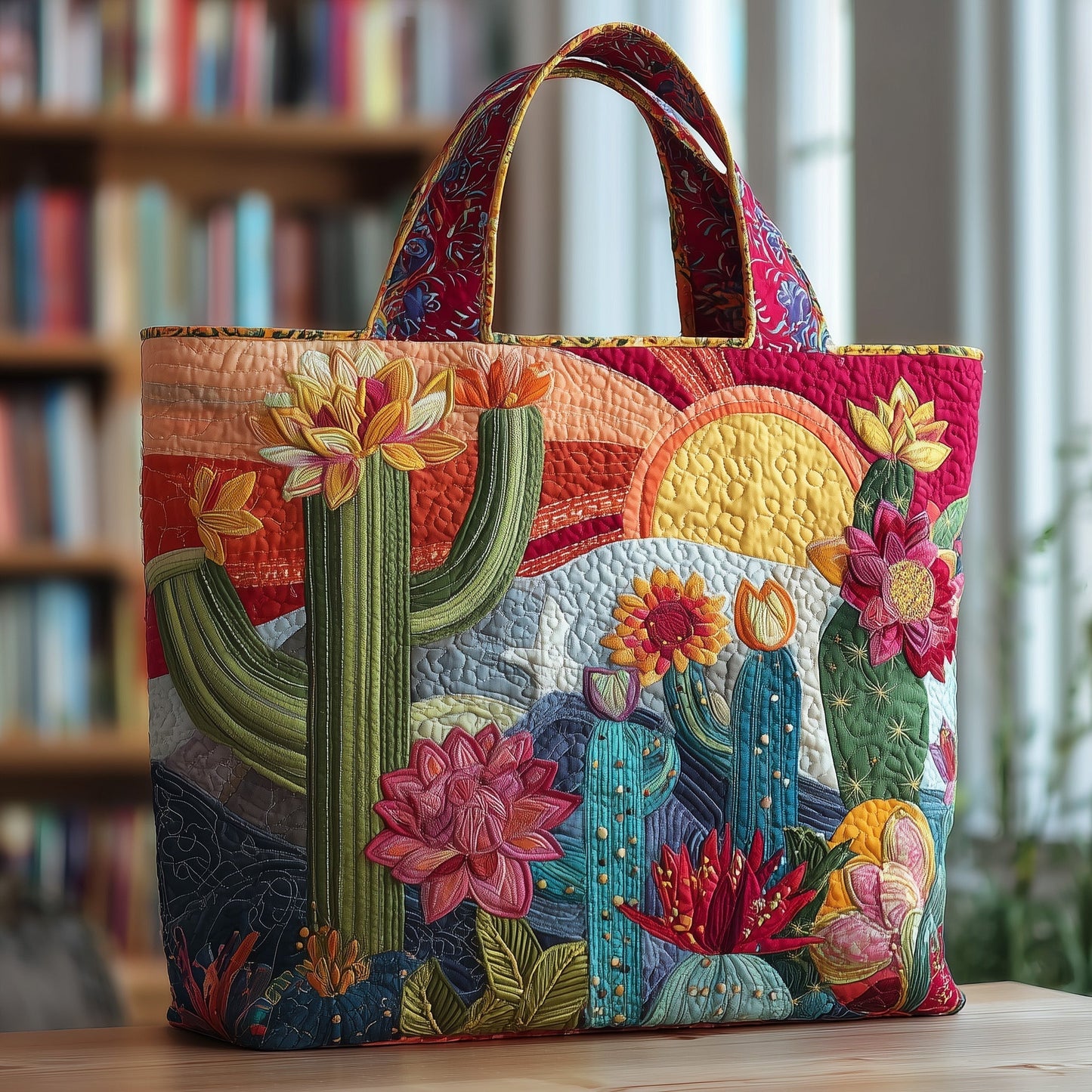 The Sunshine Cactus Quilted Tote