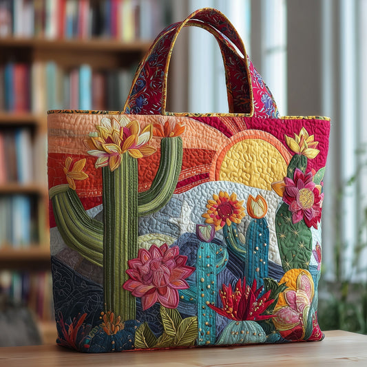 The Sunshine Cactus Quilted Tote