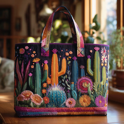 Everyday Midnight Cactus Quilted Tote