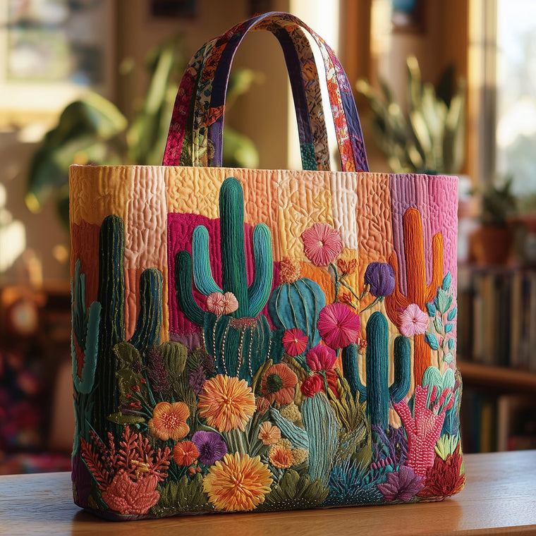 Everyday Cacti Garden Quilted Tote