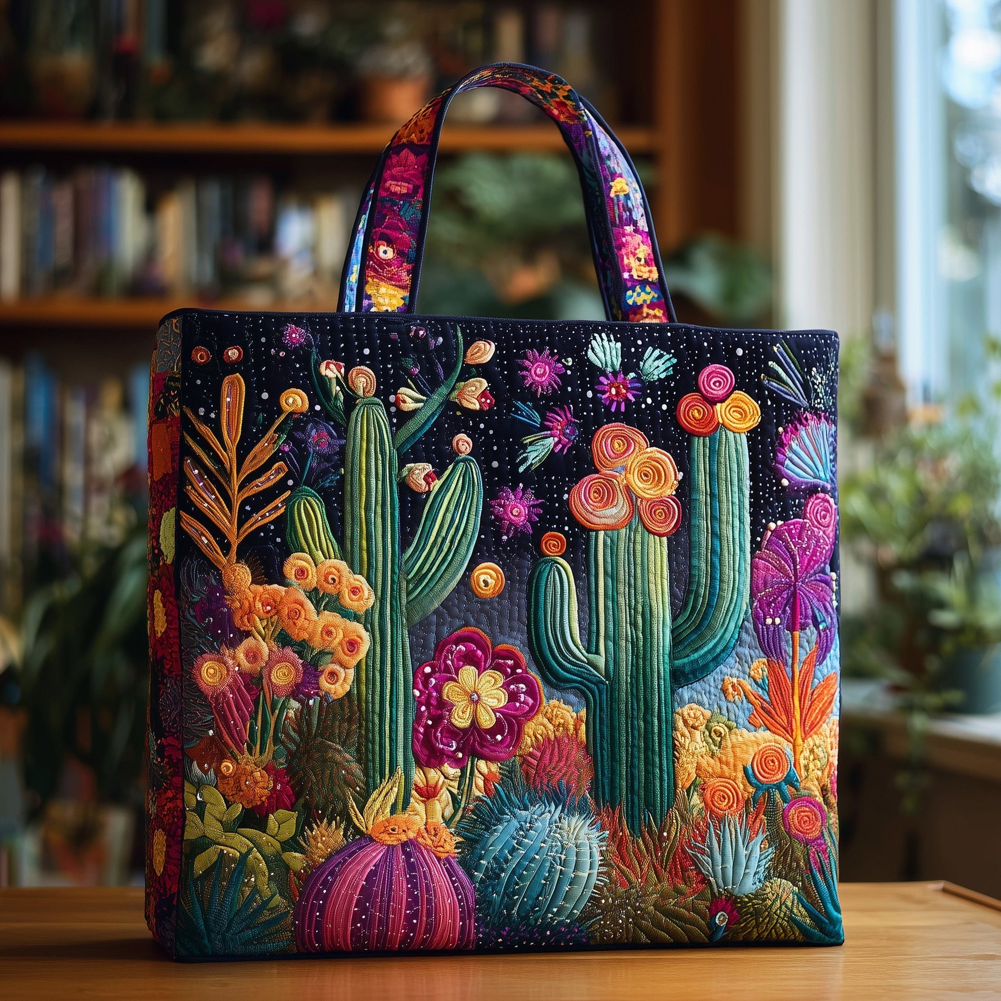 Everyday Midnight Cactus Tote Bag