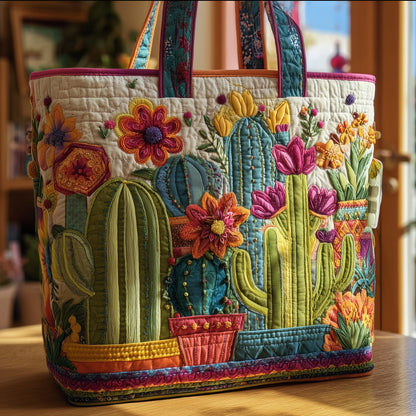 Colorful Cactus Flowers Tote Bag