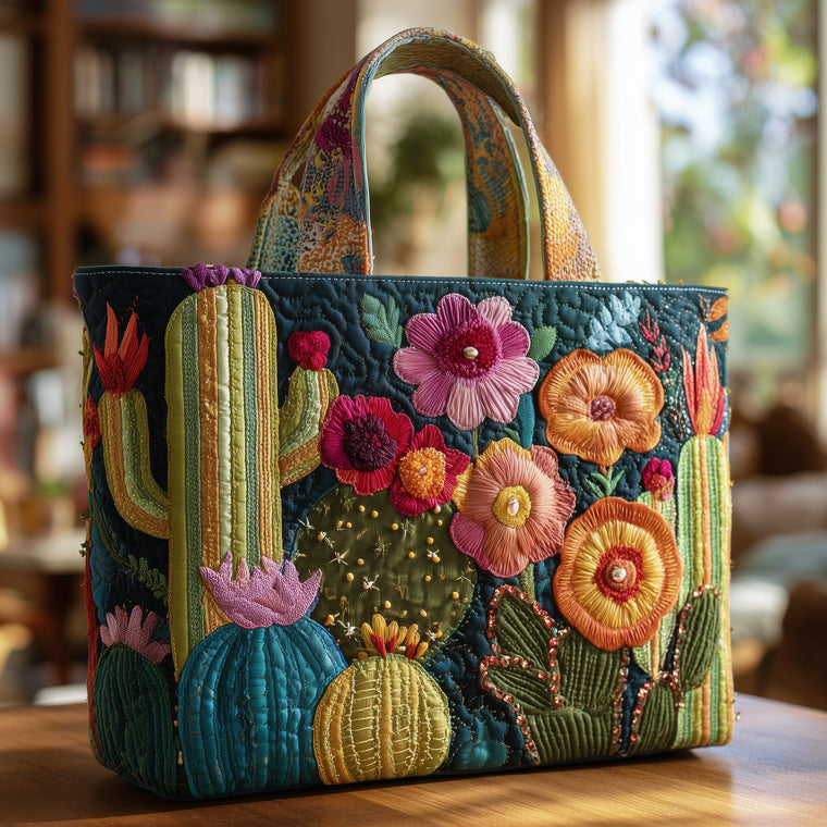 The Blooming Cactus Quilted Tote 5071
