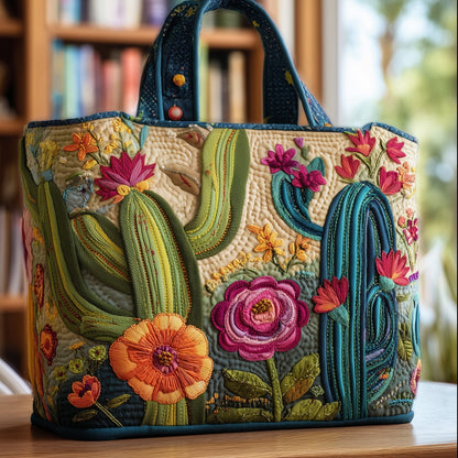 The Cactus Charm Quilted Tote