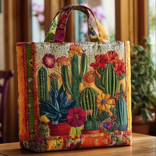 The Vibrant Cactus Quilted Tote