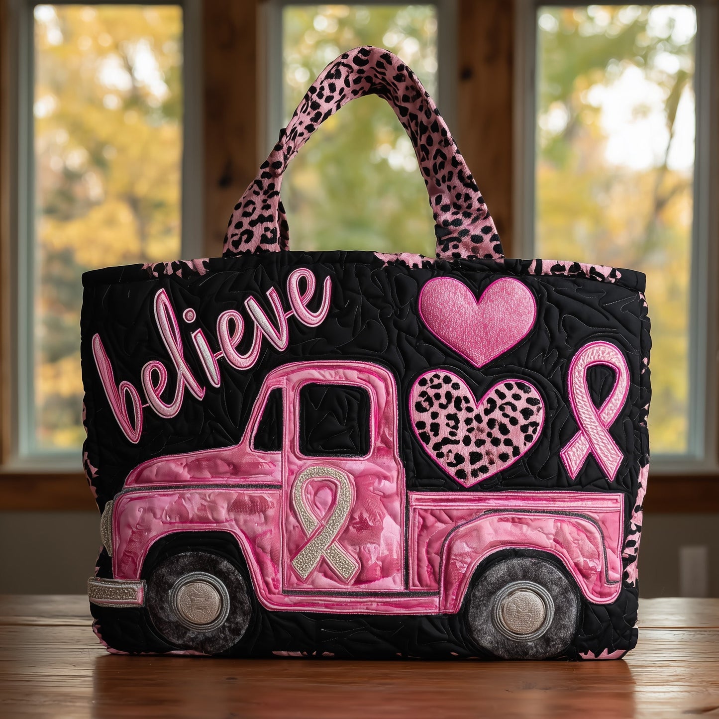 The Believe Ribbon Quilted Tote