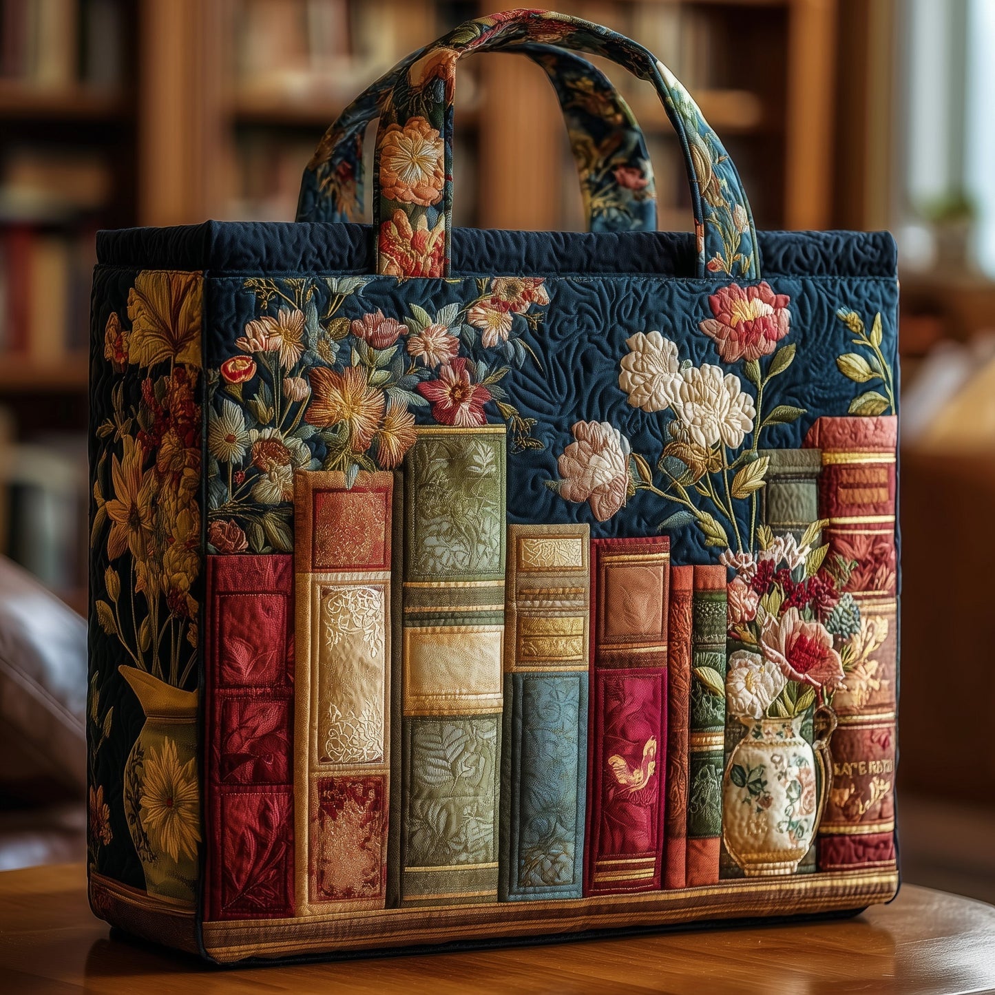 The Vintage Book Lover Quilted Tote 5209