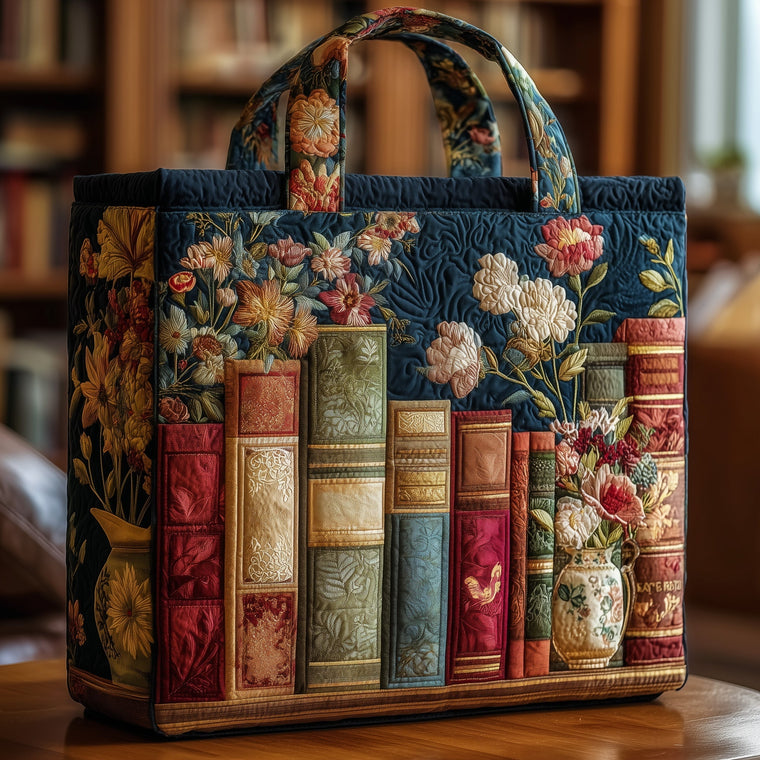 The Vintage Book Lover Quilted Tote 5209
