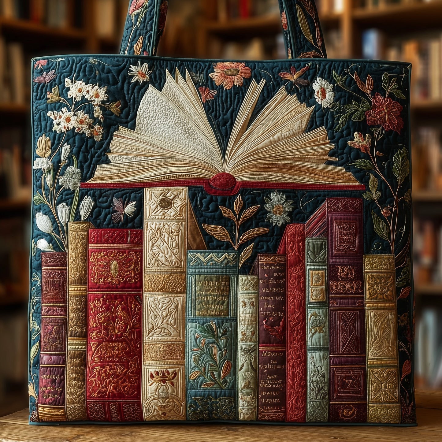 The Vintage Bookworm Quilted Tote