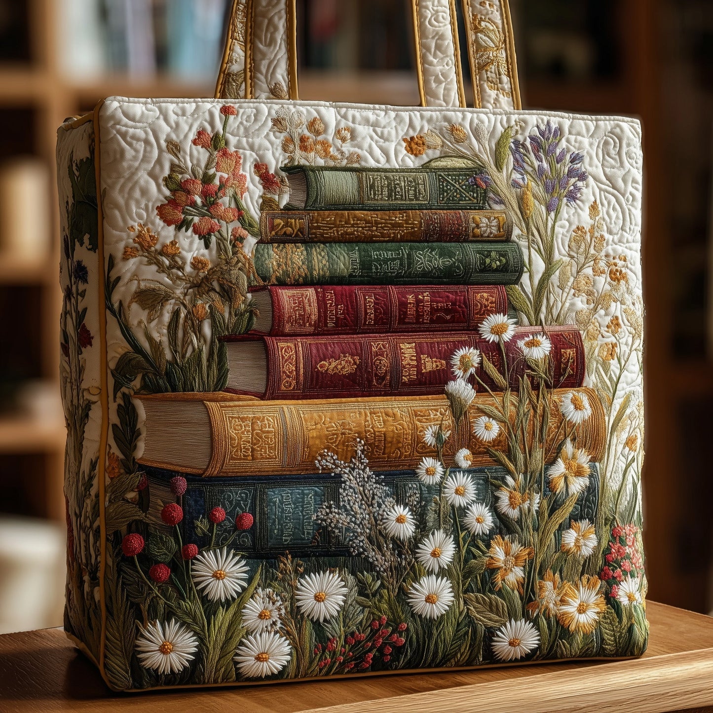 Everyday Vintage Bookworm Quilted Tote
