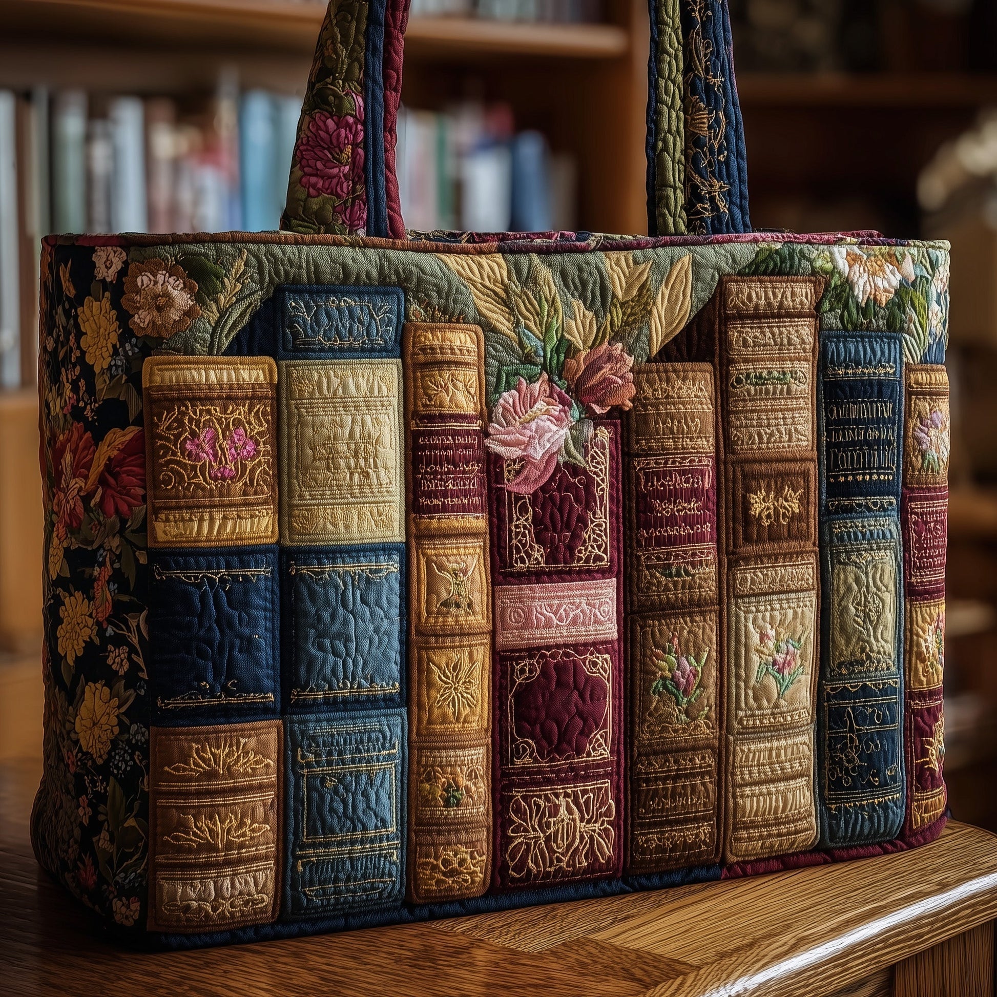 The Vintage Book Lover Quilted Tote 5216