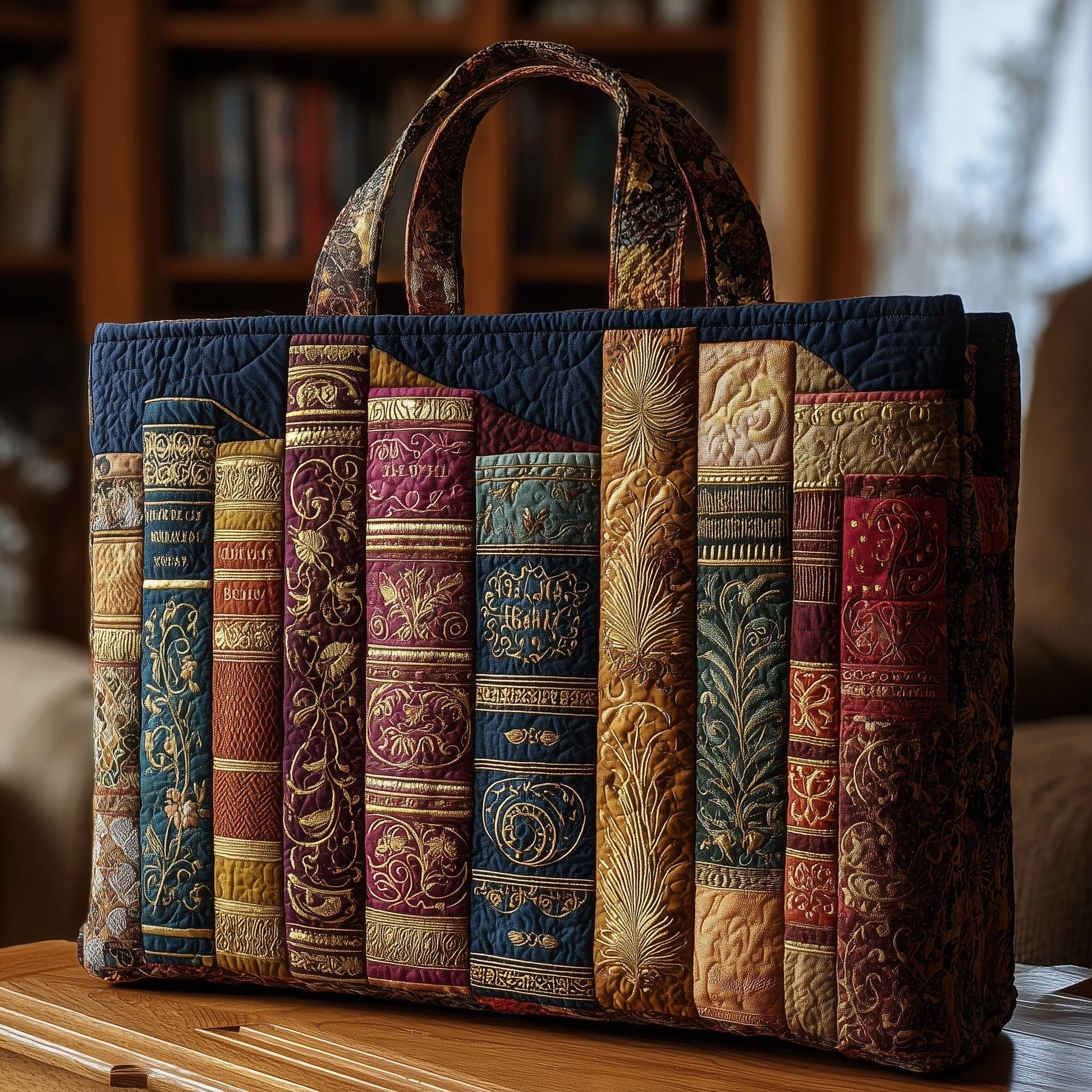 The Vintage Book Lover Quilted Tote 5218
