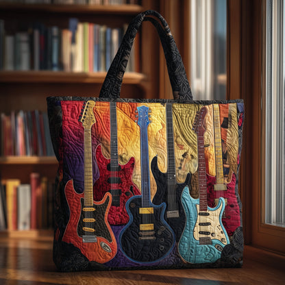 Everyday Vintage Guitar Quilted Tote
