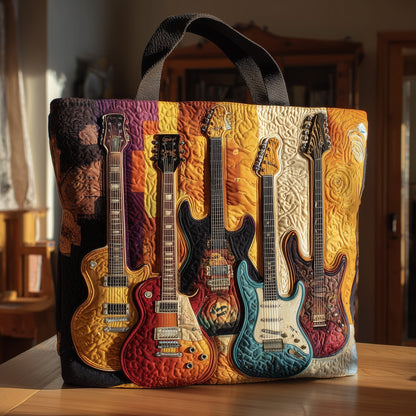 Colorful Guitar Collection Quilted Tote