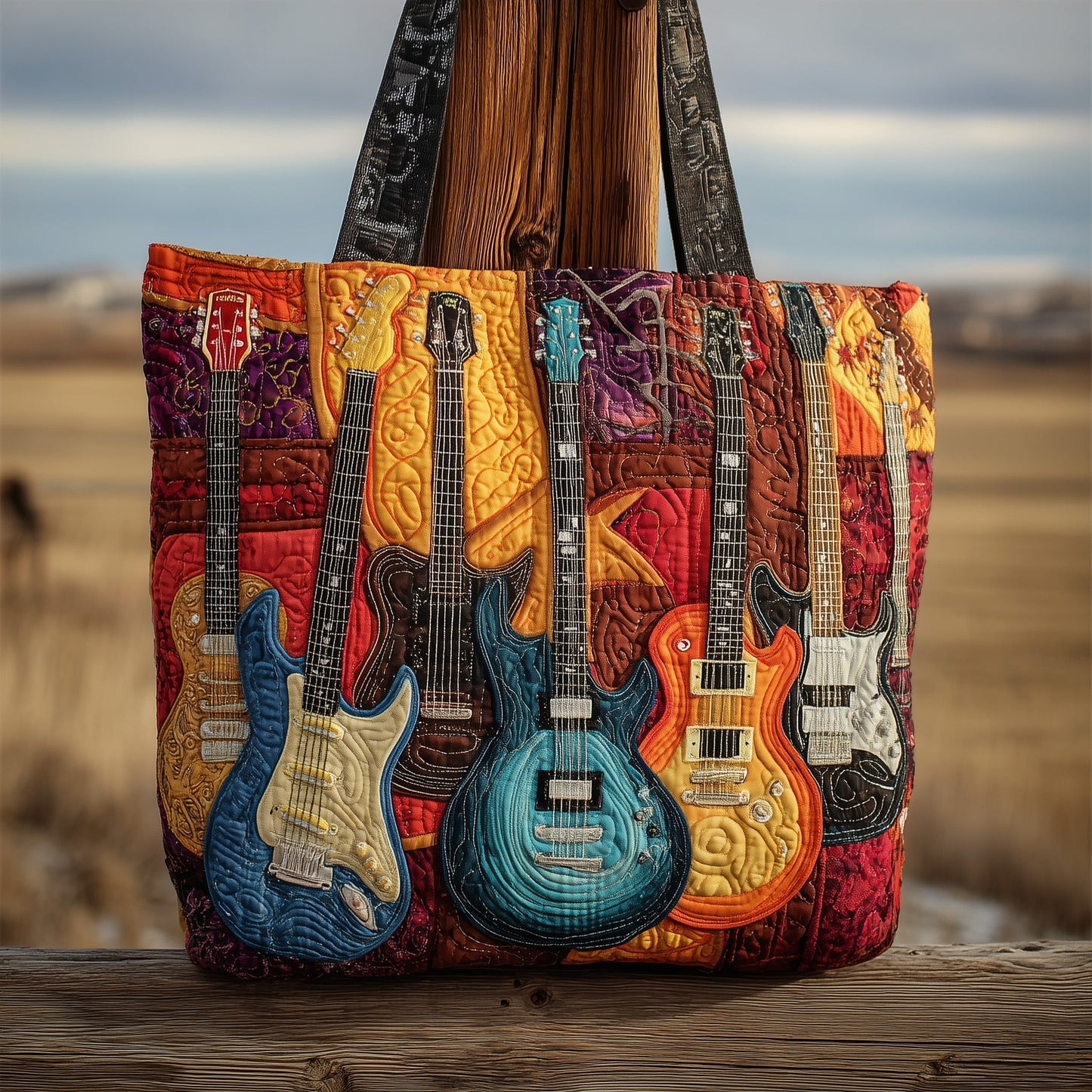 Everyday Rustic Guitar Tote Bag